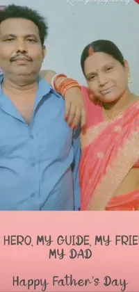 This phone live wallpaper depicts a man and a woman standing together