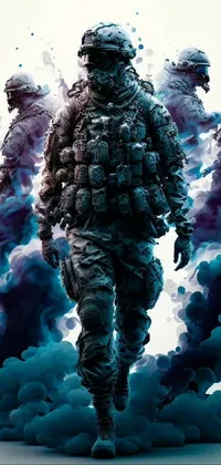 Freezing Military Person Sculpture Live Wallpaper