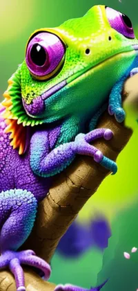 Frog Vertebrate Purple Live Wallpaper