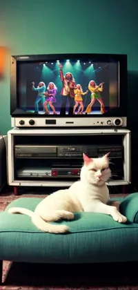 Furniture Cat Television Live Wallpaper