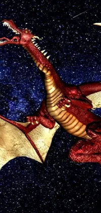 Get ready to add a touch of magic to your phone with an incredible red dragon flying through the night sky