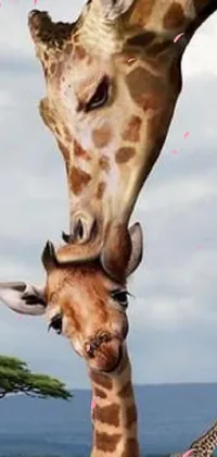 Giraffe Giraffidae Sky Live Wallpaper
