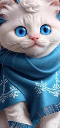 Glasses Cat Blue Live Wallpaper