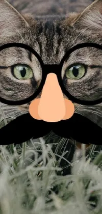 Glasses Cat Facial Expression Live Wallpaper