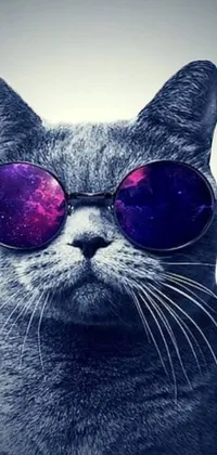 Glasses Cat Felidae Live Wallpaper