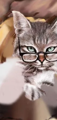 Glasses Cat Felidae Live Wallpaper
