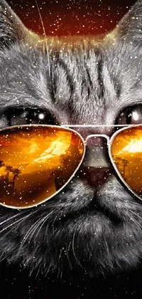 Glasses Cat Vision Care Live Wallpaper
