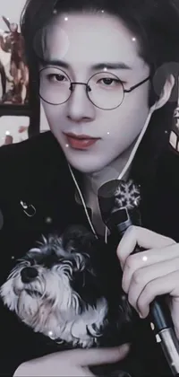 Glasses Lip Dog Live Wallpaper