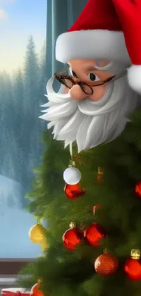 Glasses Plant Christmas Tree Live Wallpaper