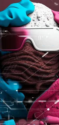 This phone live wallpaper showcases a striking close-up image of a mysterious figure sporting stylish headgear and goggles
