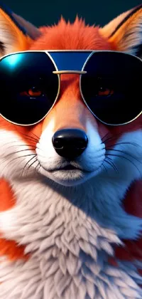 Bring a realistic touch to your phone with this trendy live wallpaper featuring a red fox with stylish sunglasses