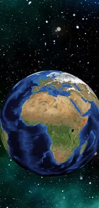 This live wallpaper showcases a stunning digital rendering of the earth as seen from space