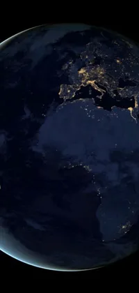 Looking for a stunning live wallpaper? Check out this view of the earth from space at night! With its gorgeous digital art design, this wallpaper captures the beauty of our planet like never before