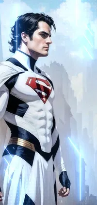 This captivating live wallpaper features a superhero clad in a streamlined white armor, reminiscent of the character from top cow comics