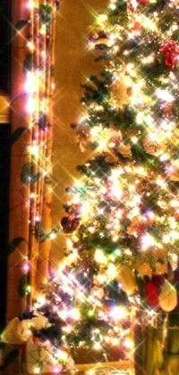 Gold Branch Christmas Tree Live Wallpaper