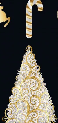 Gold Christmas Tree Jewelry Live Wallpaper