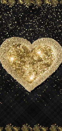Enhance the look of your phone display with the Gold Heart Live Wallpaper