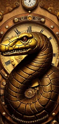 Gold Wood Clock Live Wallpaper