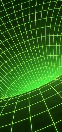 This phone live wallpaper showcases a captivating computer-generated image of a mesmerizing green spiral
