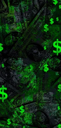green dollar signs black background