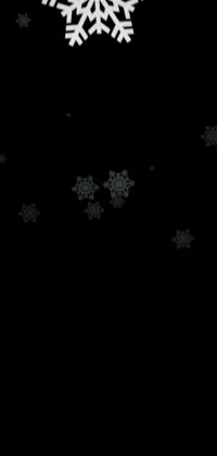 Looking for a stunning live wallpaper for your phone? Check out this captivating creation! It features a black and white photo of snowflakes in a cartoon style, set against a night sky, and has 8k resolution for an incredibly clear image