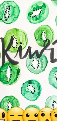 Get a vibrant and trendy phone wallpaper with this stunning kiwi fruit live wallpaper