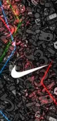 This live wallpaper features a striking black and red background accompanied by the iconic white Nike logo