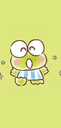 Looking for a fun and playful live wallpaper for your phone? Check out this adorable cartoon frog with a surprised expression