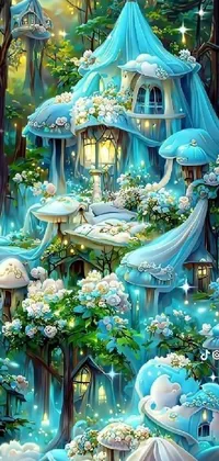 Transform your phone into a whimsical forest with this live wallpaper of a fairy house