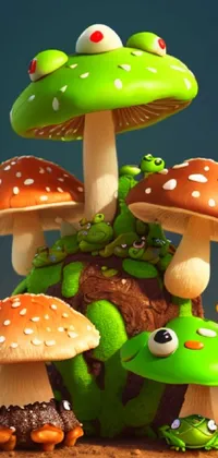 Green Botany Mushroom Live Wallpaper