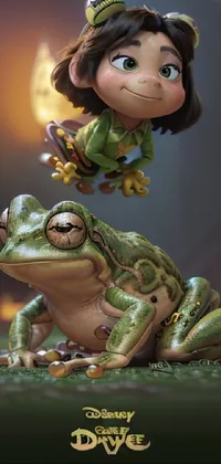 Green Cartoon True Frog Live Wallpaper