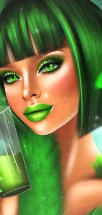 Green Eyebrow Eyelash Live Wallpaper