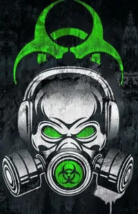 Green Gas Mask Goggles Live Wallpaper