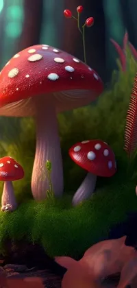 Green Light Mushroom Live Wallpaper