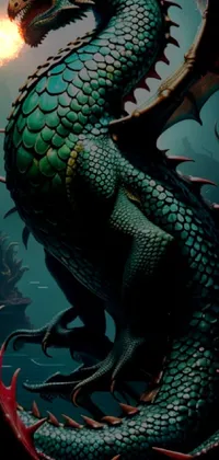 Green Organism Scaled Reptile Live Wallpaper