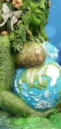 Green Organism Sculpture Live Wallpaper