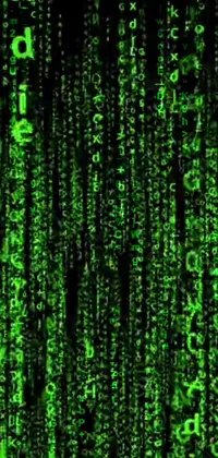 This captivating phone live wallpaper features a green digital rendering of the Matrix code cascading down the screen, creating an immersive virtual world experience