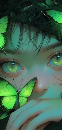Green Pollinator Eyelash Live Wallpaper