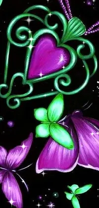 Green Purple Plant Live Wallpaper