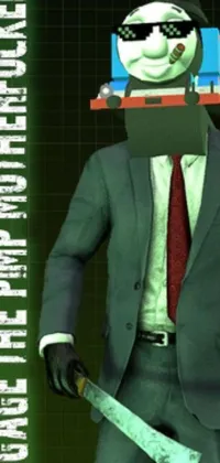 Green Standing Suit Live Wallpaper