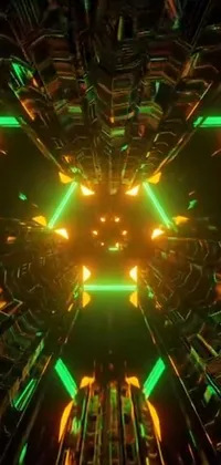 Green Symmetry Visual Effect Lighting Live Wallpaper