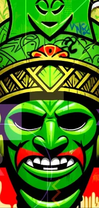 Green Tiki Art Live Wallpaper