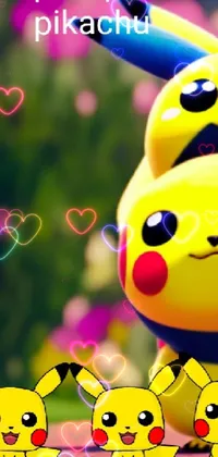 Looking for an animated phone wallpaper that'll brighten up your day? Check out this lively digital art scene featuring a group of adorable Pikachu characters! These bright and cheerful creatures are captured in a mid-shot photo, showcasing their unique expressions and poses