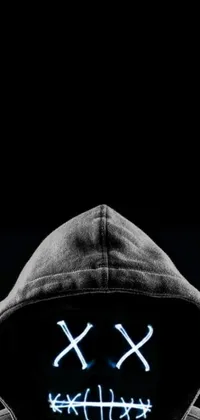 This phone live wallpaper features a detailed close-up of a person wearing a hoodie, designed to be displayed on amoled screens