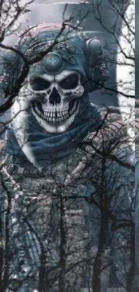 Grey Skull Art Live Wallpaper