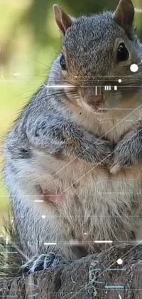 Grey Squirrel Rodent Plant Live Wallpaper