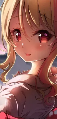 The adorable phone live wallpaper displays a close-up image of a person with a cat ear, featuring blonde hair, big eyes, and a charming smile