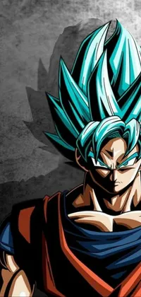 This live wallpaper showcases the fierce Goku character from the popular anime series Dragon Ball