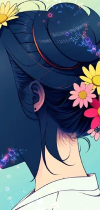 Hair Head Flower Live Wallpaper