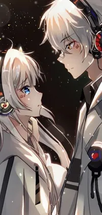 This live wallpaper features two visually stunning anime characters